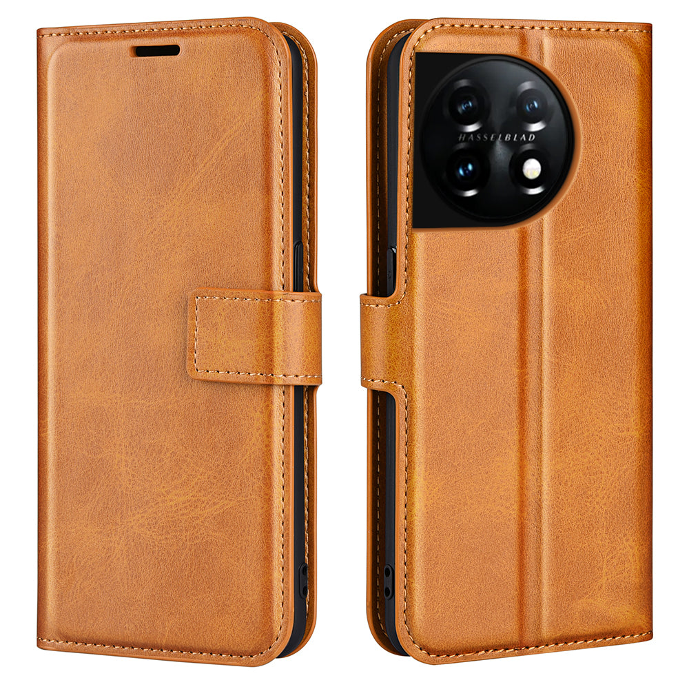 Shockproof Phone Case For OnePlus 11 5G PU Leather Stand Wallet Calf Texture Square Magnetic Clasp Phone Cover Shockproof Phone Case For OnePlus 11 5G PU Leather Stand Wallet Calf Texture Square Magnetic Clasp Phone Cover